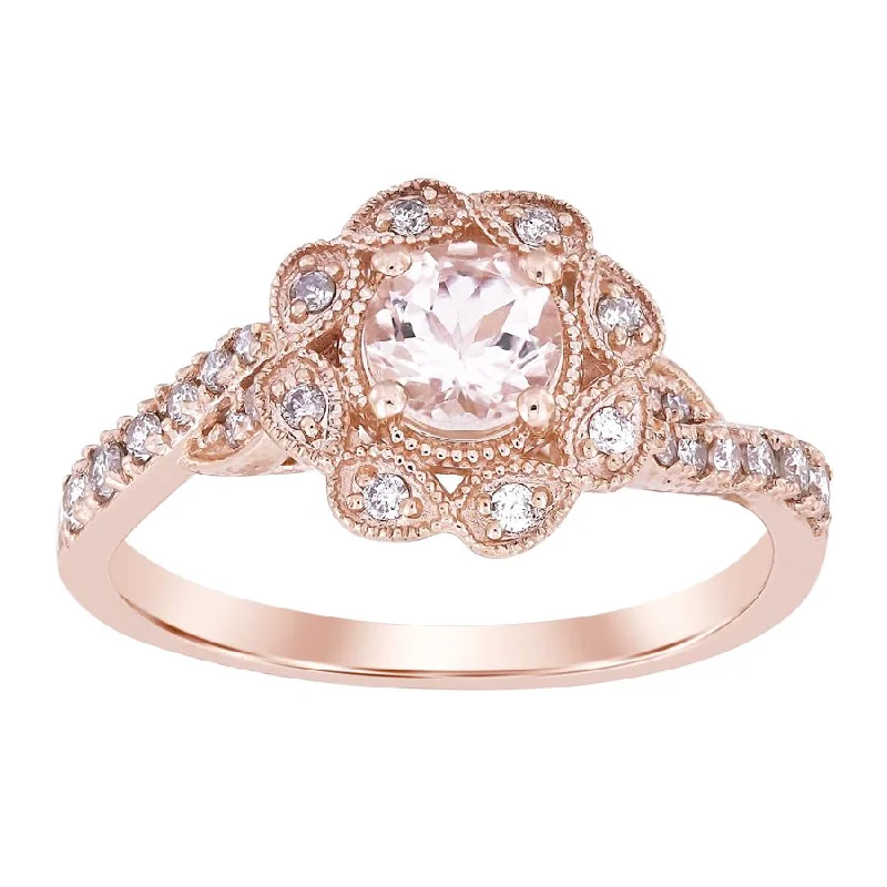 Women’s large statement ring-LADIES RING 0.65CT ROUND DIAMOND 10K ROSE GOLD