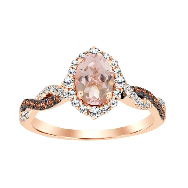 Women’s high-quality diamond ring-LADIES RING 1.15CT ROUND/OVAL DIAMOND 10K ROSE GOLD