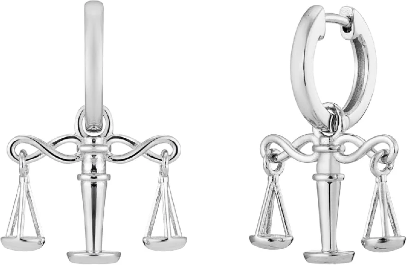 Women’s bohemian earrings-Dangling Justice Scale Libra Earrings