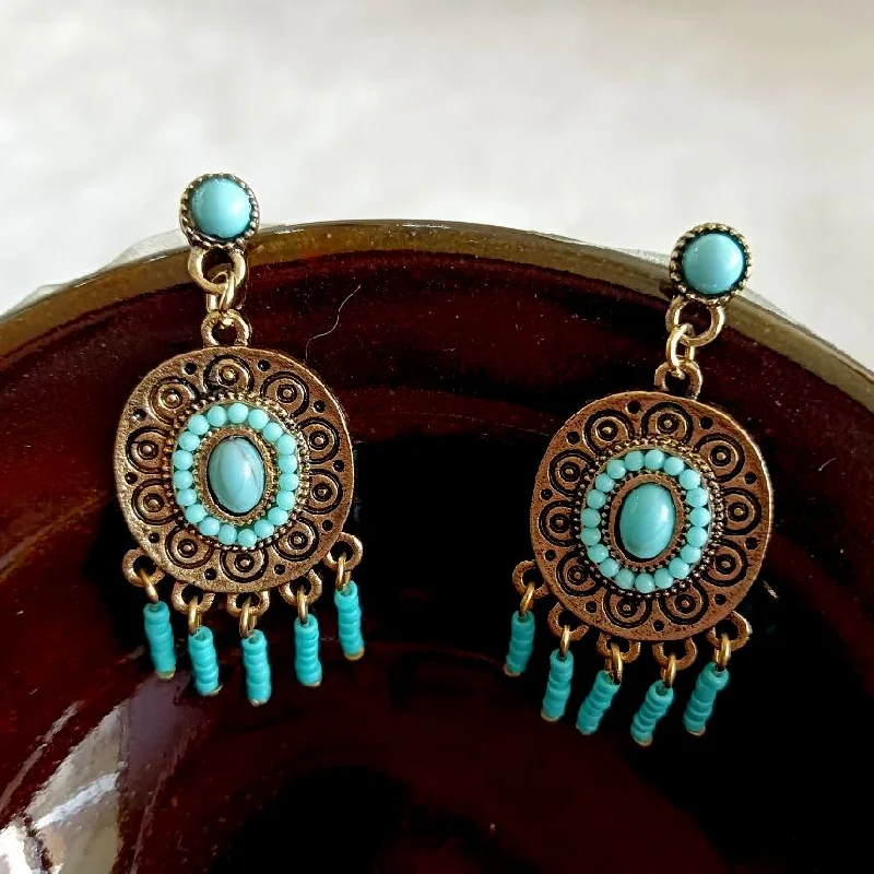 Women’s rainbow earrings-Bohemian Indo Western Earrings - PT100248