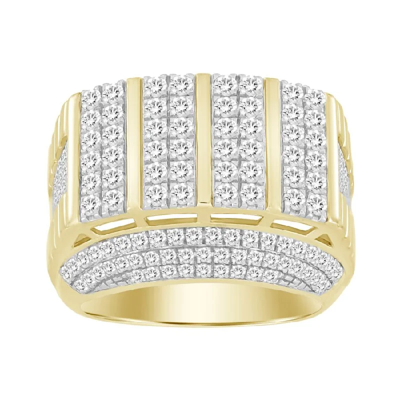 Women’s antique diamond ring-MEN'S RING 2.00CT ROUND DIAMOND 10K YELLOW GOLD