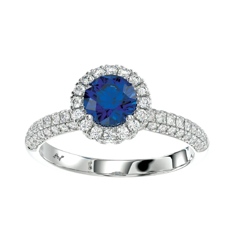 Women’s custom gold engagement ring-LADIES RING 1.50CT ROUND DIAMOND 14K WHITE GOLD  (TANZANITE  ROUND DIAMOND 0.75CT)