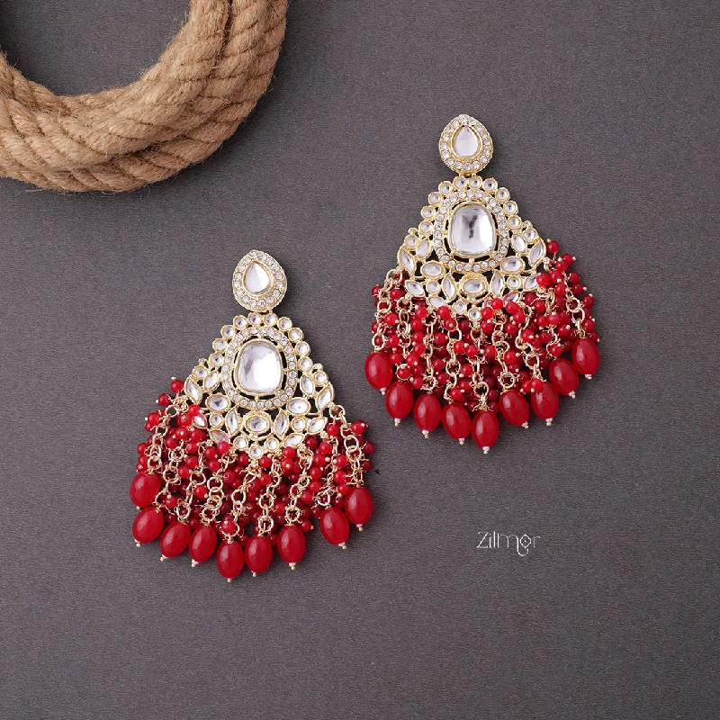 Women’s handmade diamond earrings-KV200116 - Designer Chandbali Earrings