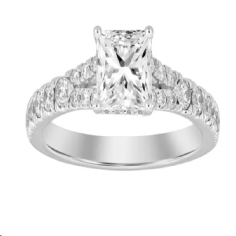 Women’s solitaire ring-LADIES RING 1.50CT ROUND/PRINCESS DIAMOND 14K WHITE GOLD (CENTER STONE 1.00CT PRINCESS DIAMOND)