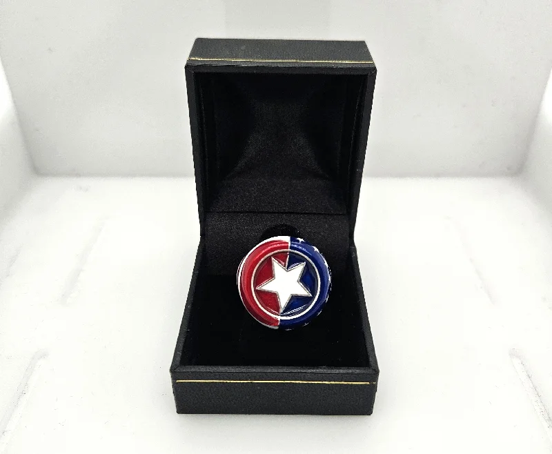 Women’s rose gold ring-American Pride Flag Sterling Silver Men's Ring