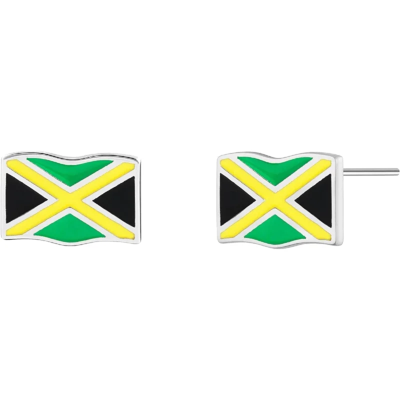 Women’s diamond stud earrings-Jamaica Flag Stud Earrings