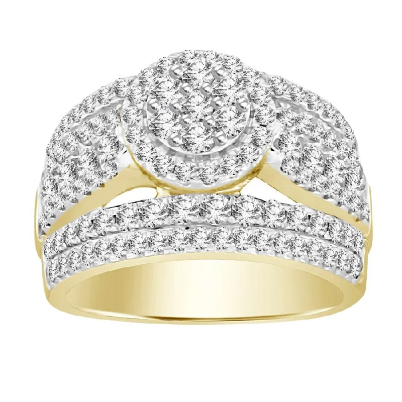 Women’s personalized ring-LADIES RING 2.00CT ROUND DIAMOND 10K YELLOW GOLD