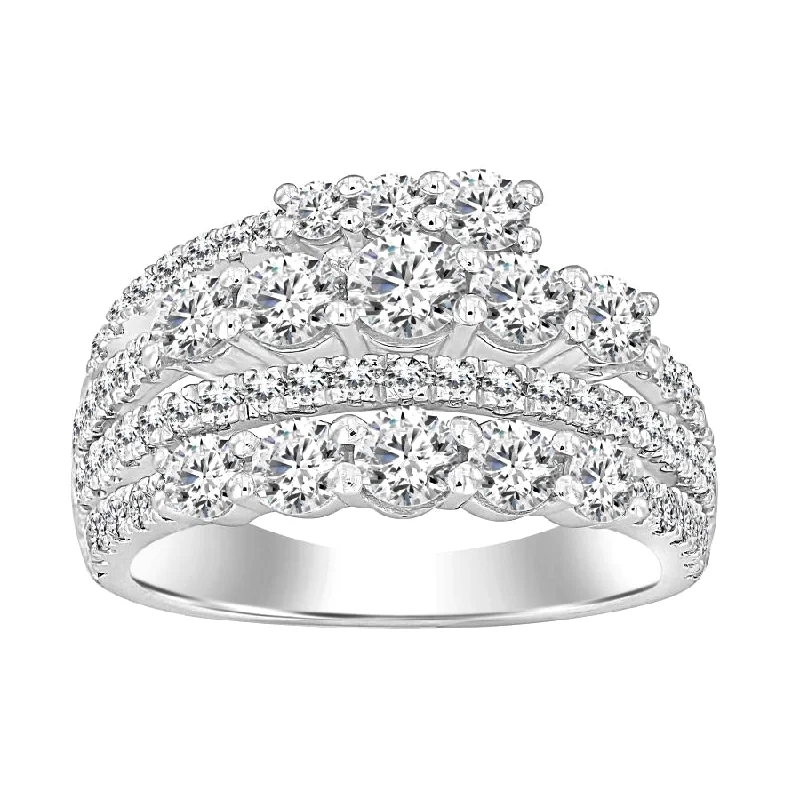 Women’s gemstone ring-LADIES RING 2.00CT ROUND DIAMOND 14K WHITE GOLD