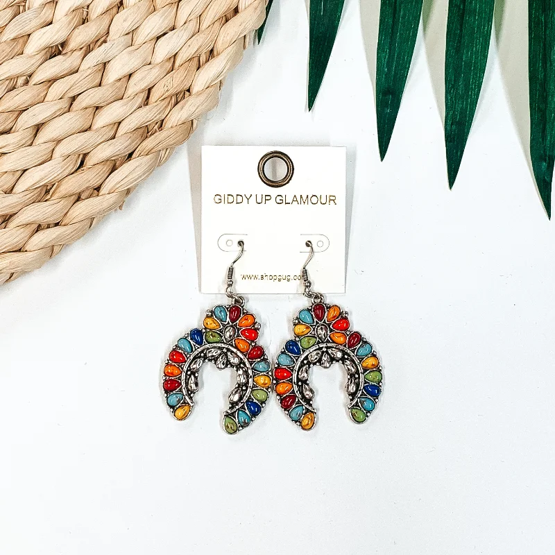 Women’s luxurious gold earrings-Western Squash Blossom Earrings in Multi