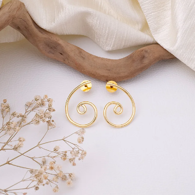 Women’s long dangle earrings-Spiral Brass Earrings - AS100759