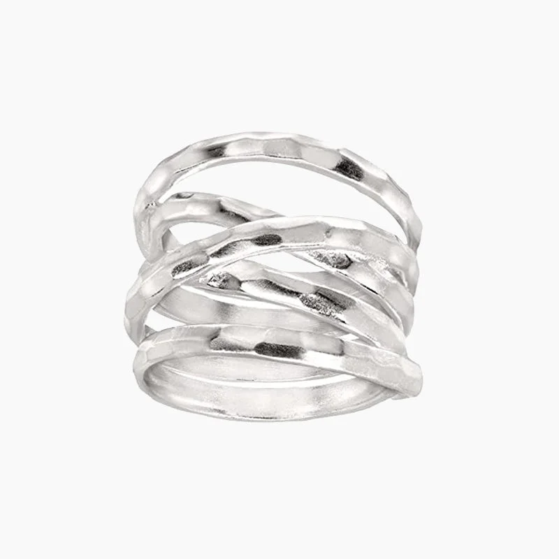 Women’s vintage ring-'Wrapped Up' Woven Overlapping Textured Band Ring