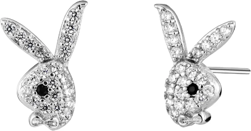 Women’s gold hoop earrings-Playboy Bunny Stud Earrings