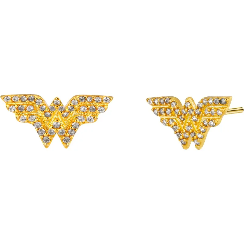 Women’s silver stud earrings-Hero Woman Stud Earrings