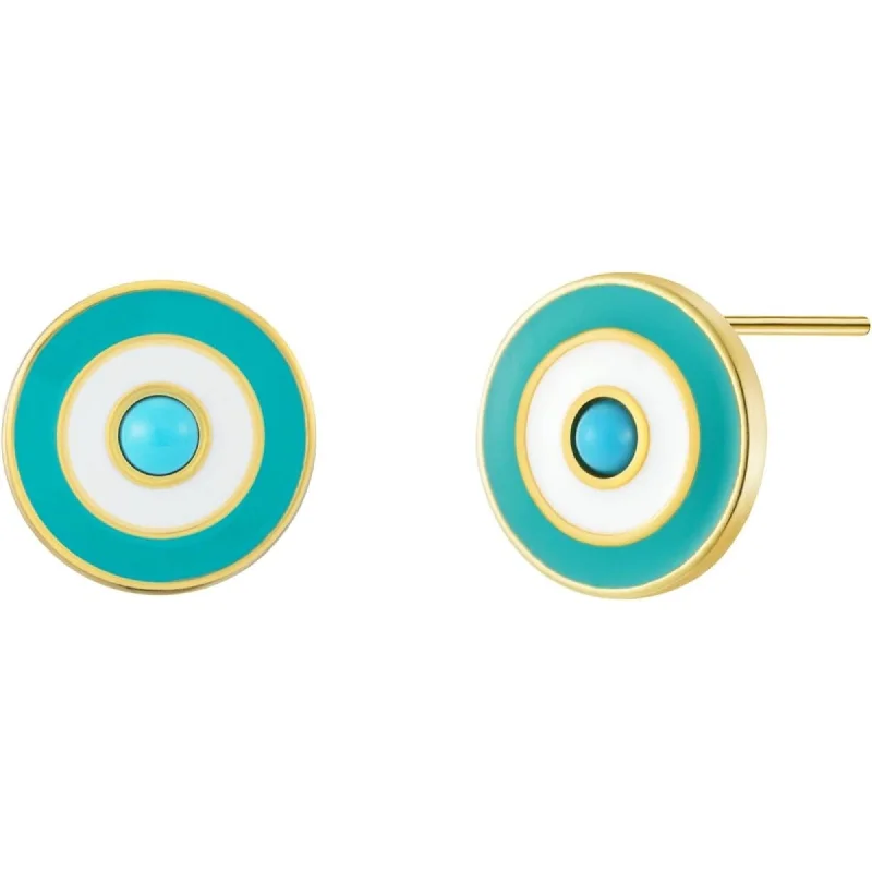 Women’s rose gold earrings-Evil Eye Stud Earrings