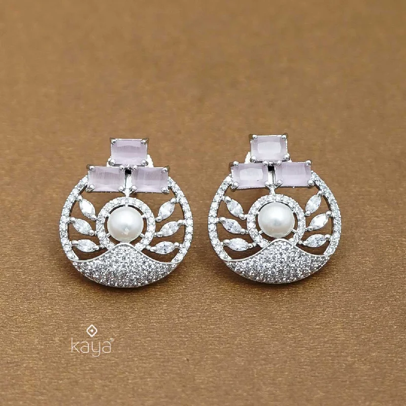 Women’s butterfly earrings-KL101215- Silver Color AD Stone Earrings (color option)