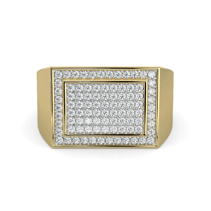 Women’s sleek silver ring-Diamond Men Ring 0.63 cts TW 18k Gold