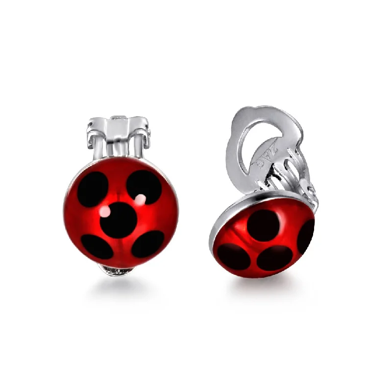 Women’s unique diamond earrings-Miraculous Ladybug Earrings (CLIP-ON)