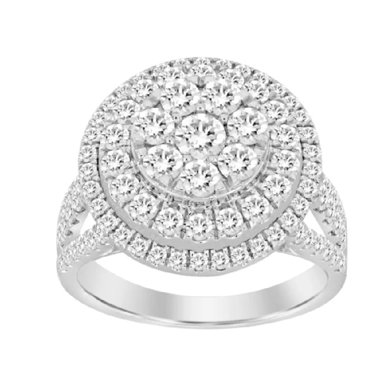 Women’s minimalist engagement ring-LADIES RING 2.00CT ROUND DIAMOND 14K WHITE GOLD (SI QUALITY)