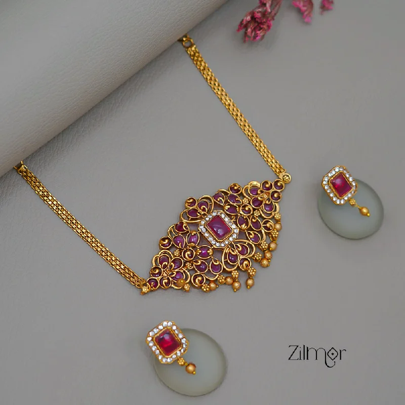 Women’s festive earrings-Abha Kemp Stone Bridal Necklace Earrings Set (color option)