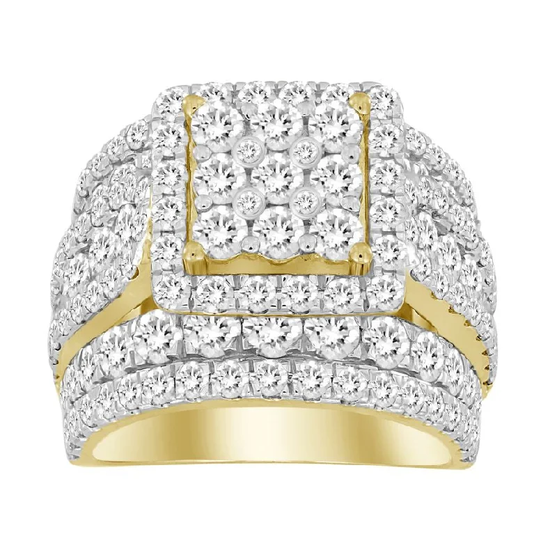 Women’s diamond eternity ring-LADIES RING 5.00CT ROUND DIAMOND 10K YELLOW GOLD