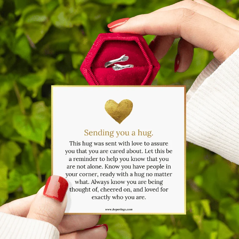 Women’s solitaire ring-Sending You A Hug Ring