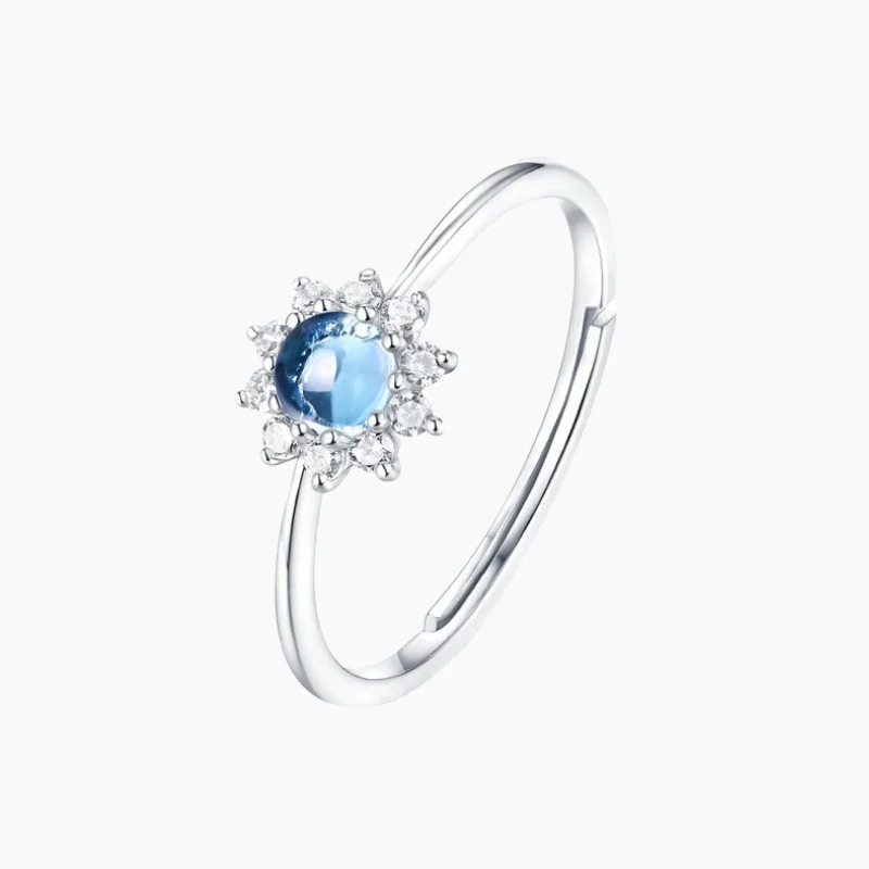 Women’s geometric ring-Sunflower Opal Open Ring