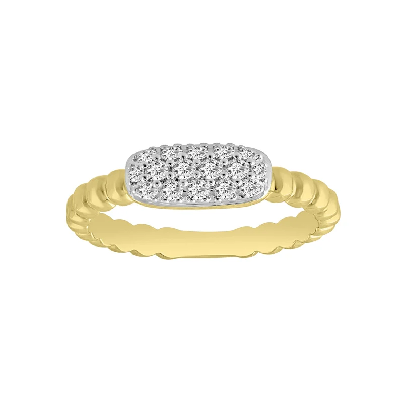 Women’s matching ring set-LADIES RING 0.25CT ROUND DIAMOND 14K YELLOW GOLD