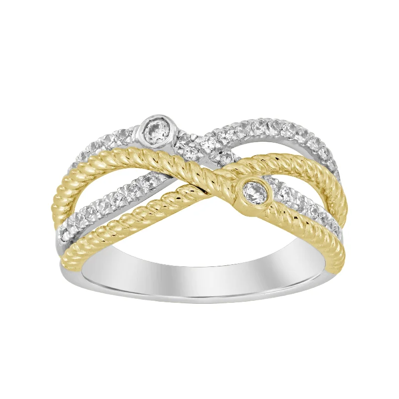 Women’s custom wedding ring-LADIES  RING 0.33CT ROUND DIAMOND 14K WHITE/YELLOW GOLD