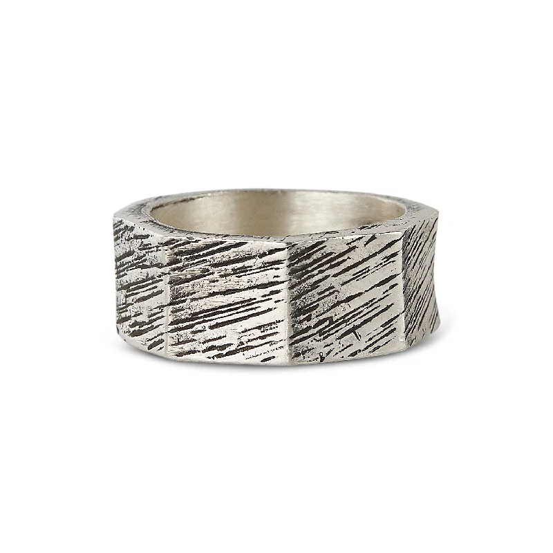 Women’s sparkling ring-Rustic Hexagonal Ring