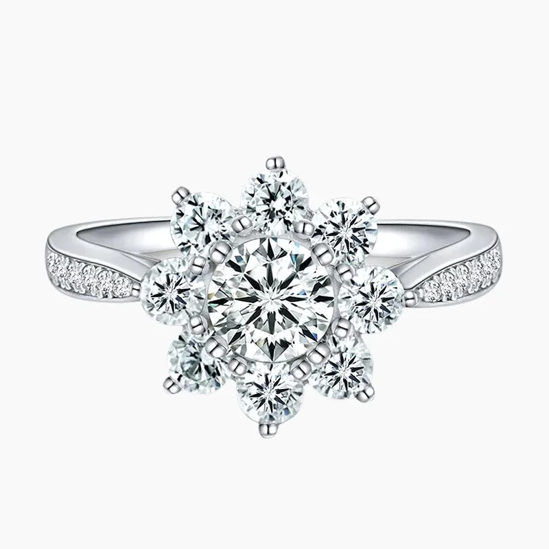 Women’s stackable silver rings-Snowflake Ring in 925 Sterling Silver