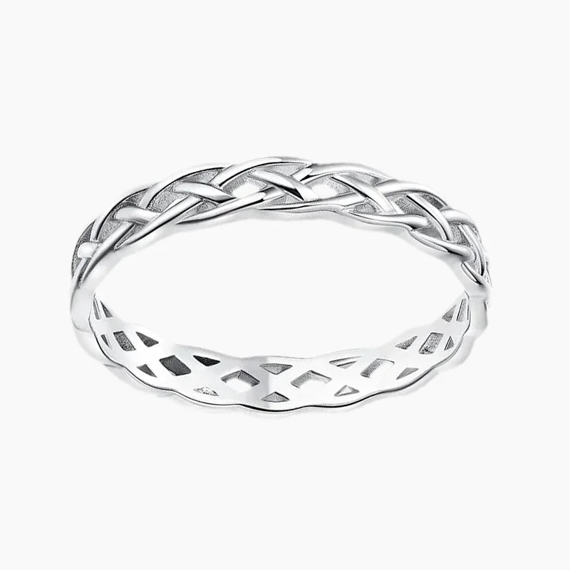 Women’s high-quality diamond ring-925 Sterling Silver Woven Cute Twist Ring