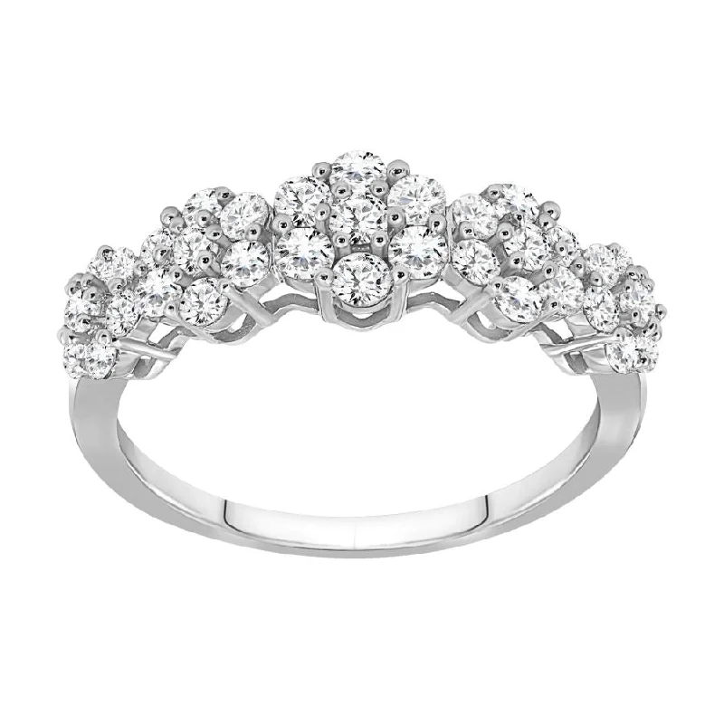 Women’s luxury ring-LADIES RING 0.85CT ROUND DIAMOND 10K WHITE GOLD