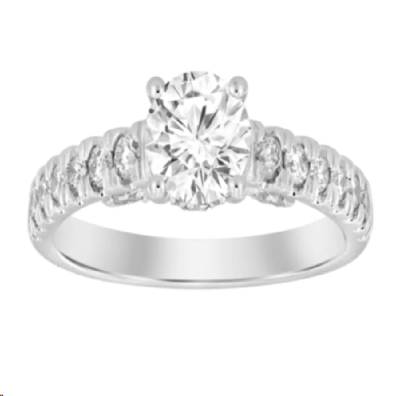 Women’s luxury diamond engagement ring-LADIES RING 1.50CT ROUND DIAMOND 14K WHITE GOLD (CENTER STONE 1.00CT ROUND DIAMOND)