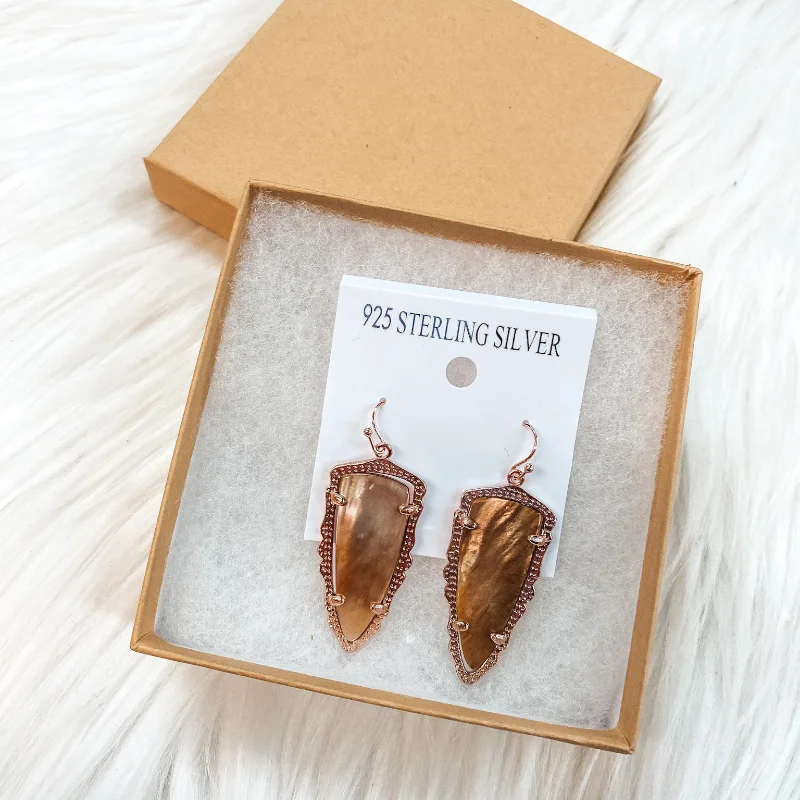 Women’s silver hoop earrings-Holiday Special | Rose Gold Drop Earrings in Gift Box