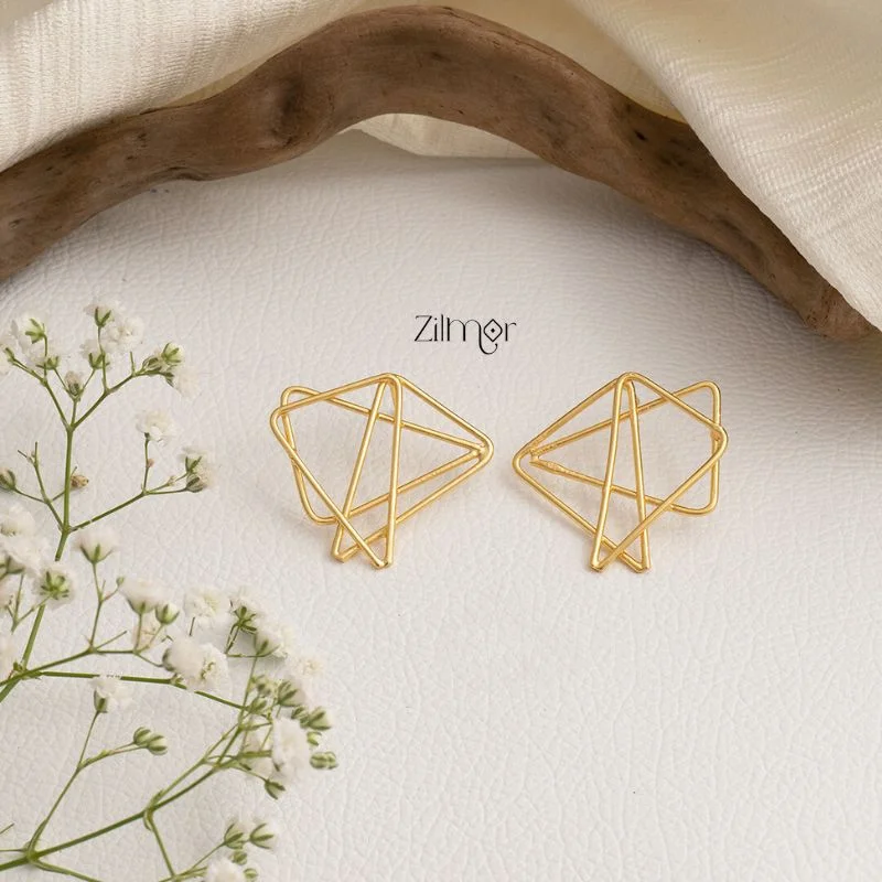 Women’s minimalist hoop earrings-Contemporary triangle earrings - AS100704