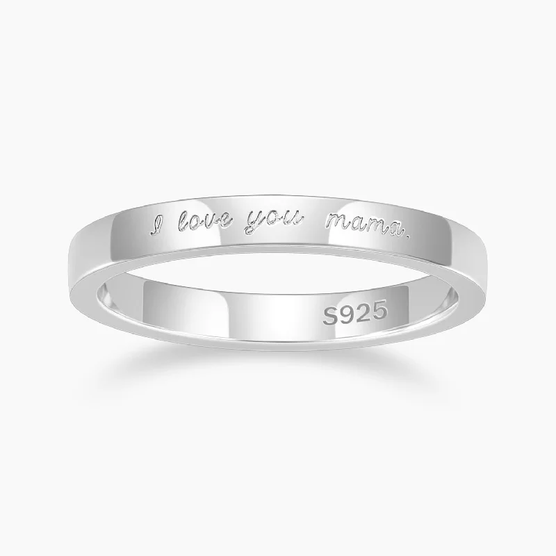 Women’s luxury ring with sapphires-Dainty Engraved Message Ring | 2.5mm