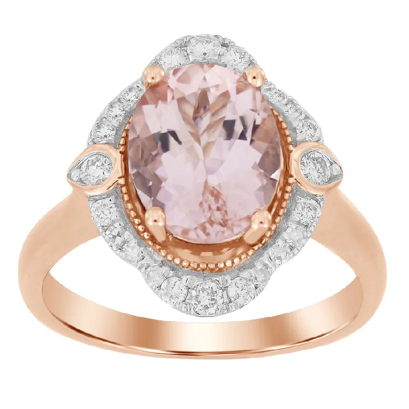 Women’s silver gemstone ring-LADIES RING 2.50CT ROUND/OVAL  DIAMOND 10K ROSE GOLD