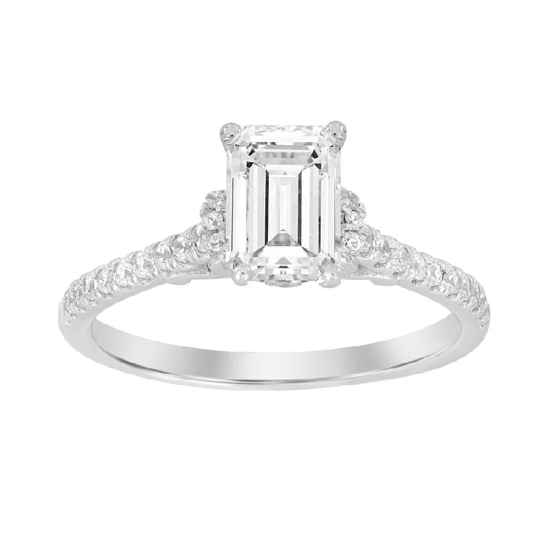 Women’s oval diamond ring-LADIES SEMI MOUNT RING 0.25CT ROUND DIAMOND 14K WHITE GOLD