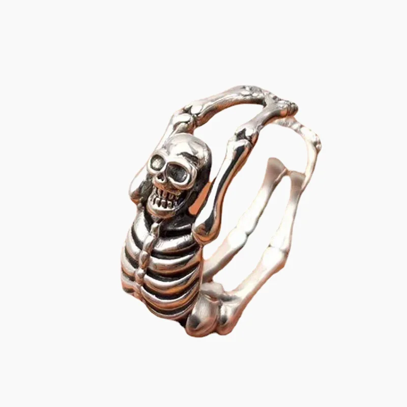 Women’s chic fashion ring-Sterling Silver Fashion Skeleton Ring