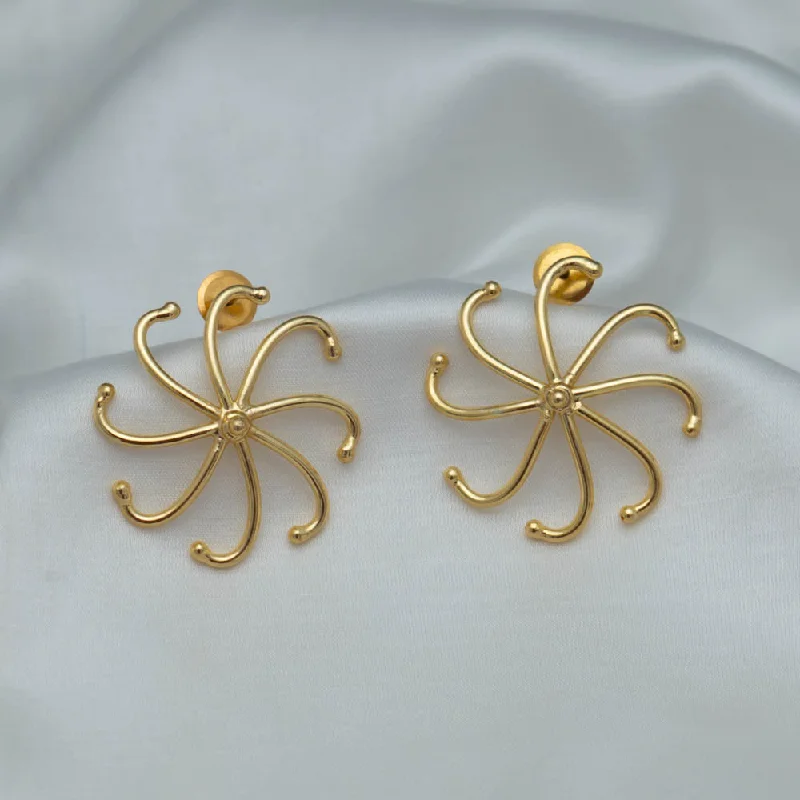 Women’s bridal hoop earrings-AS101455 - Flower Earring