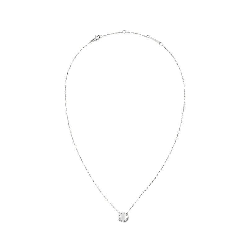 Women’s gemstone necklace-Audrey Necklace Mother of Pearl Silver