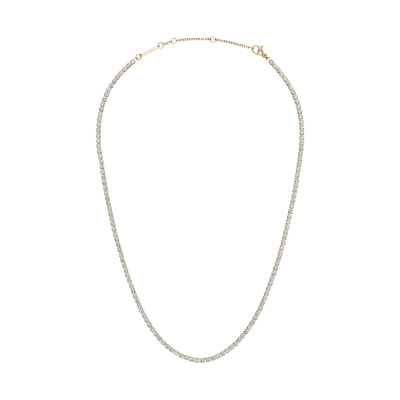 Women’s beautiful gold pendant necklace-Classic Tennis Necklace Gold