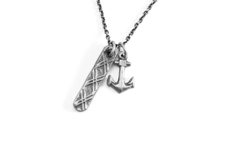 Women’s bridal pendant necklace-#091 - Necklace Anchor and cross pattern tag