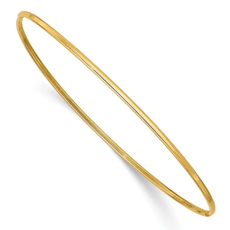 Women’s bohemian bangle-14k 1.5mm Polished Slip-on Bangle Bracelet-WBC-DB538