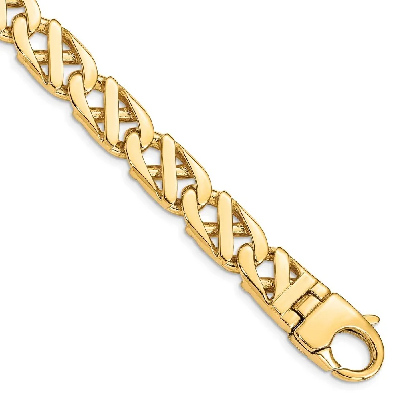 Women’s classic bracelet-14k Yellow Gold 10.2mm Hand-polished Fancy Link Bracelet, 8.25"