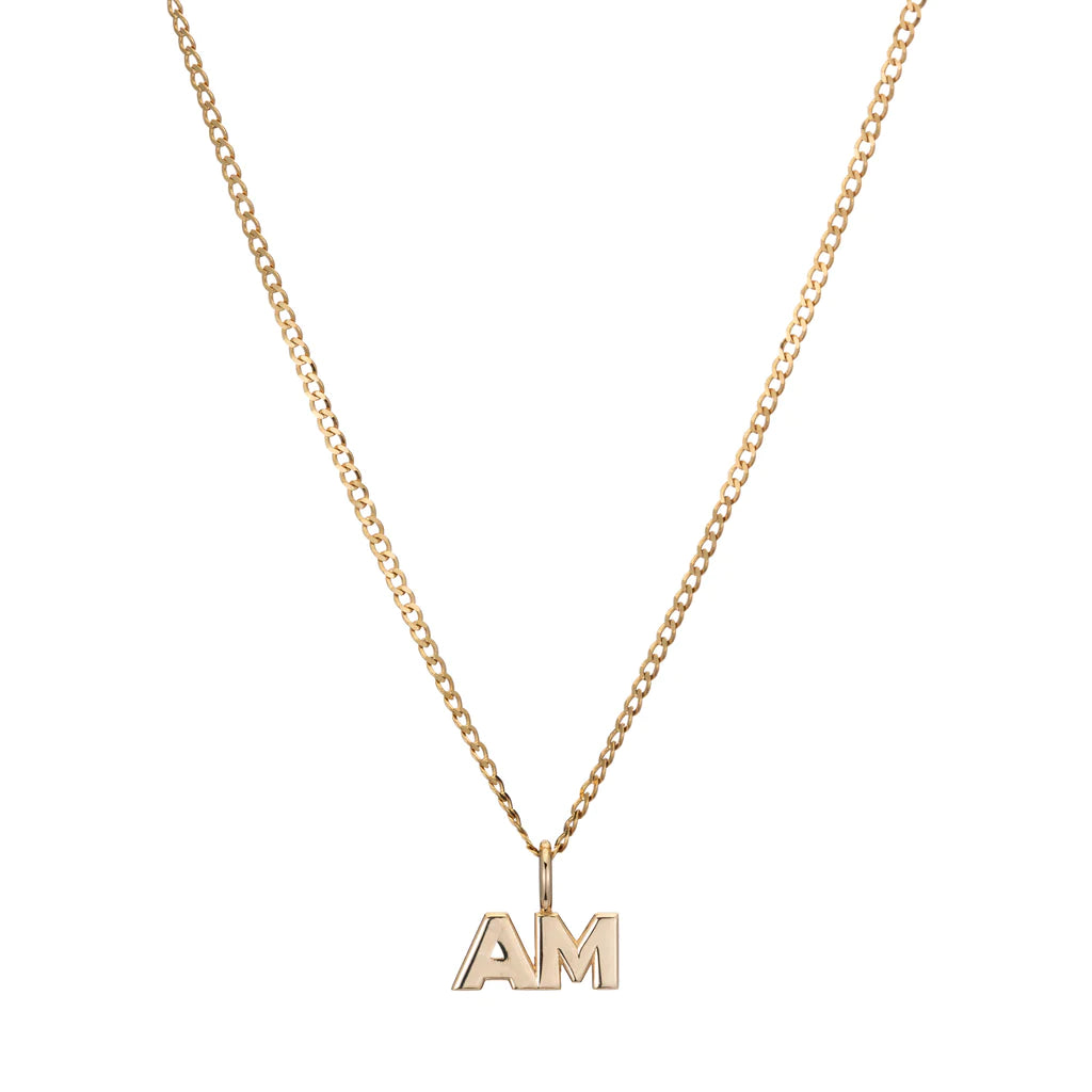 Women’s timeless gold necklace-Moniker Initial Charm Necklace