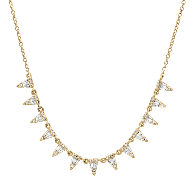 Women’s bridal pendant necklace-Sleek Diamond Illusion Spike Necklace