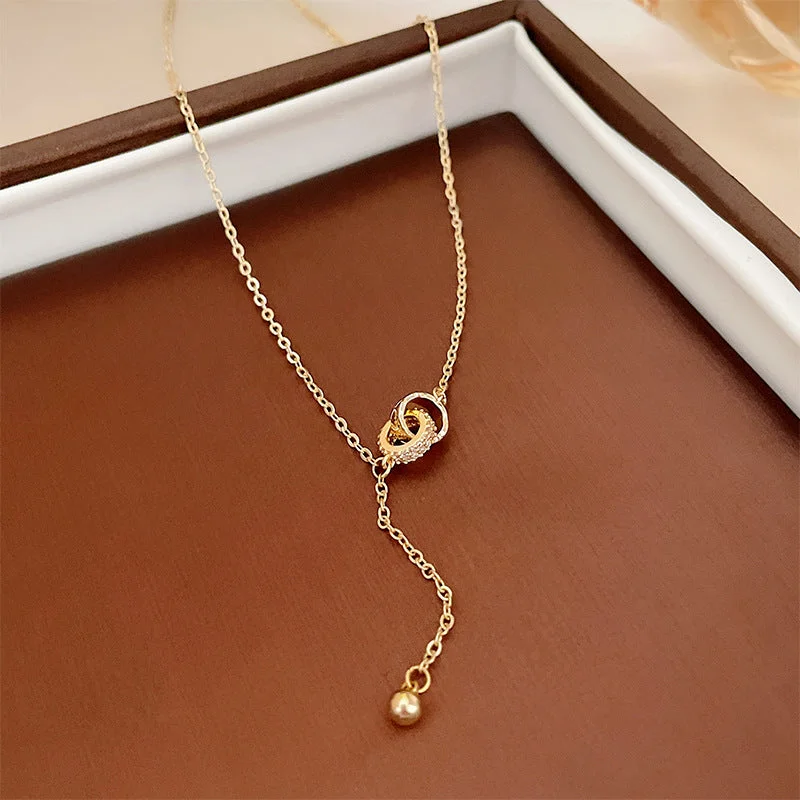 3# Necklace-Golden Double Ring