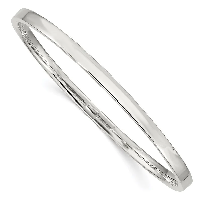 Women’s high-end bracelet-Sterling Silver 4.00mm Slip-on Bangle Bracelet-WBC-QB122