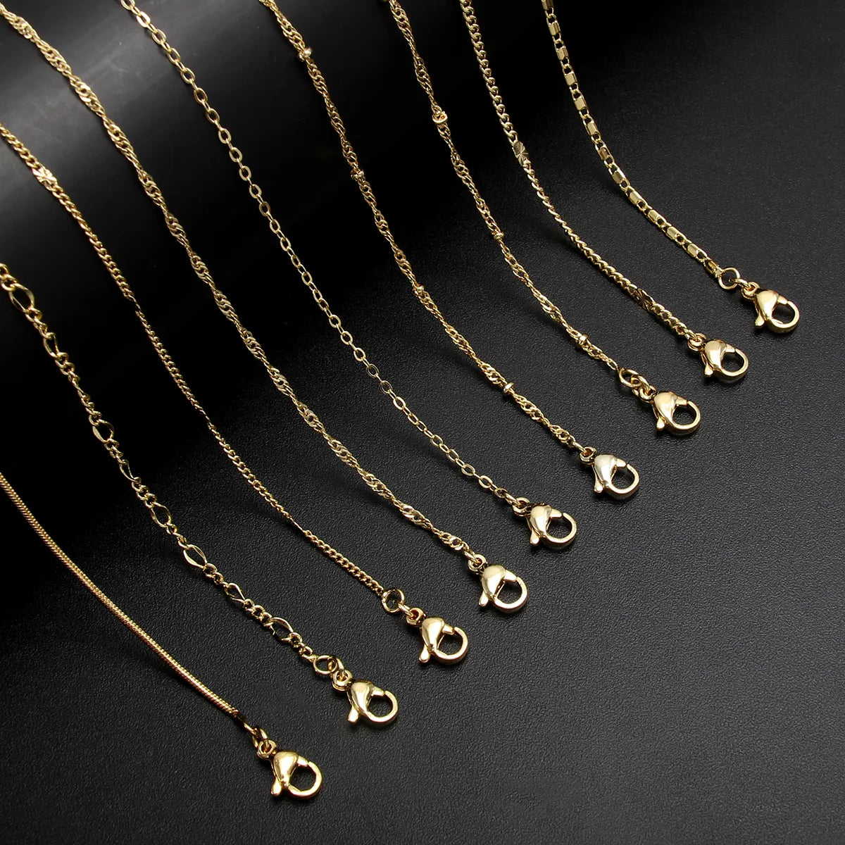 Women’s luxury diamond necklace-Simple Style Solid Color Stainless Steel Gold Plated Necklace